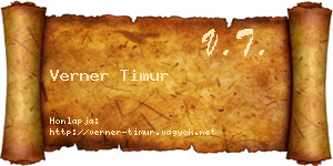 Verner Timur névjegykártya